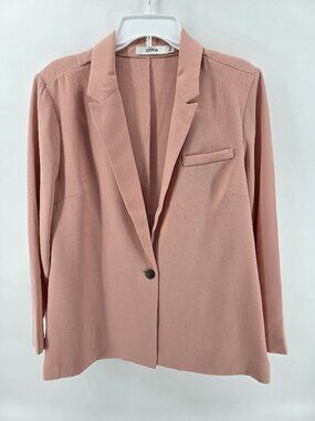 JustFab Blush Pink Blazer – Size 1X – Single Button Notched Lapel